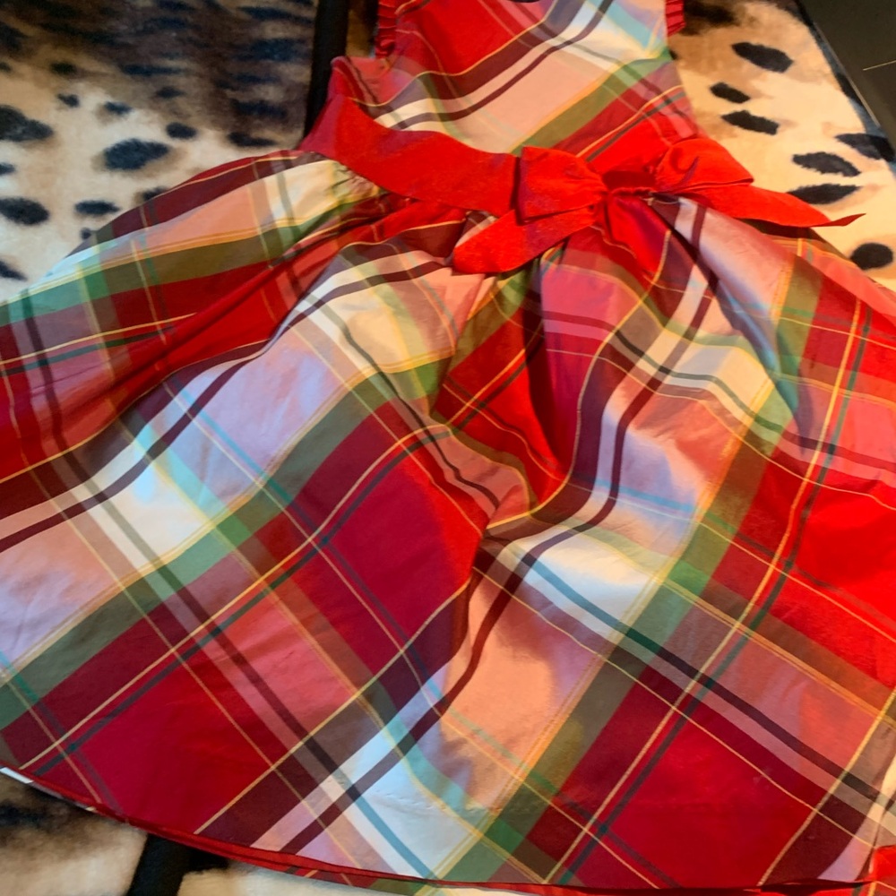 NWT Beautiful Janie and Jack Red Plaid Dress with Bow
